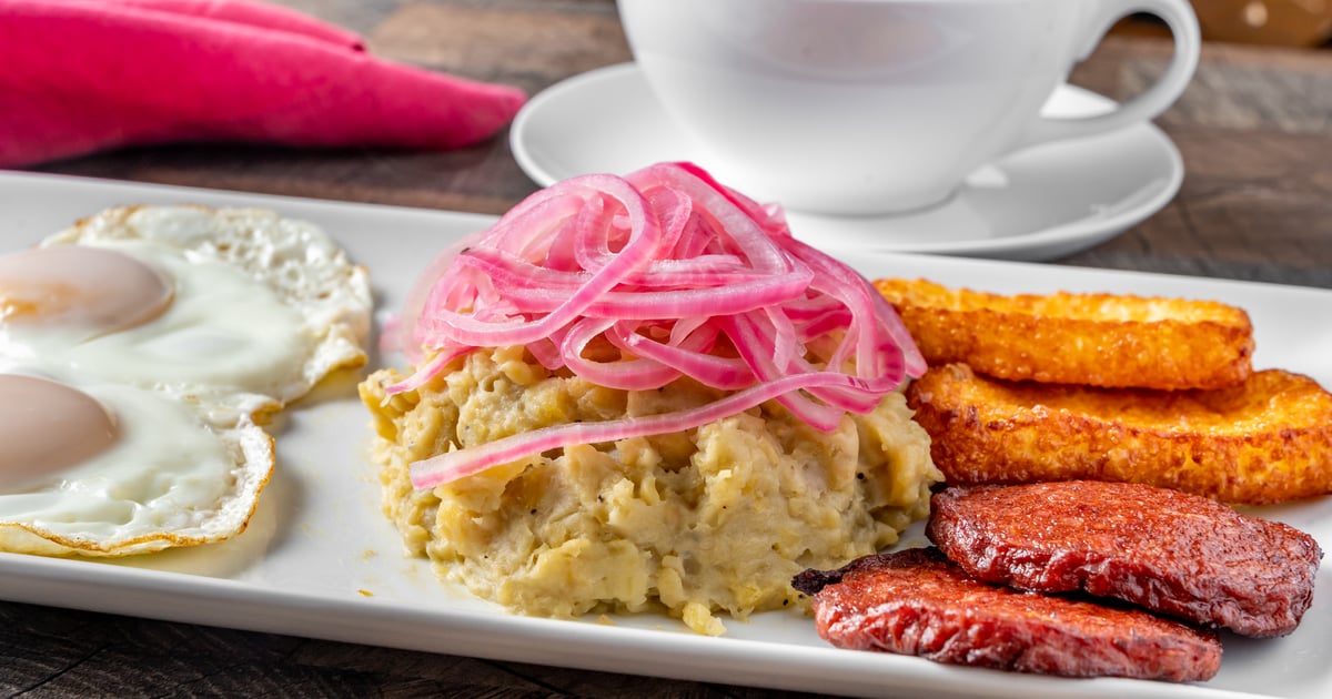 Mangu With Fried Dominican Cheese, Salami & Egg Any Style Breakfast