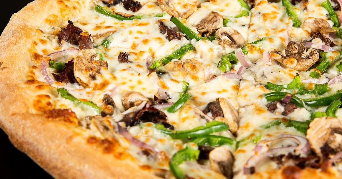 Philly Cheesesteak Pizza Menu Mad Mushroom