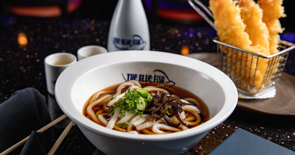 Udon Noodle Soup + Shrimp Tempura Menu The Blue Fish