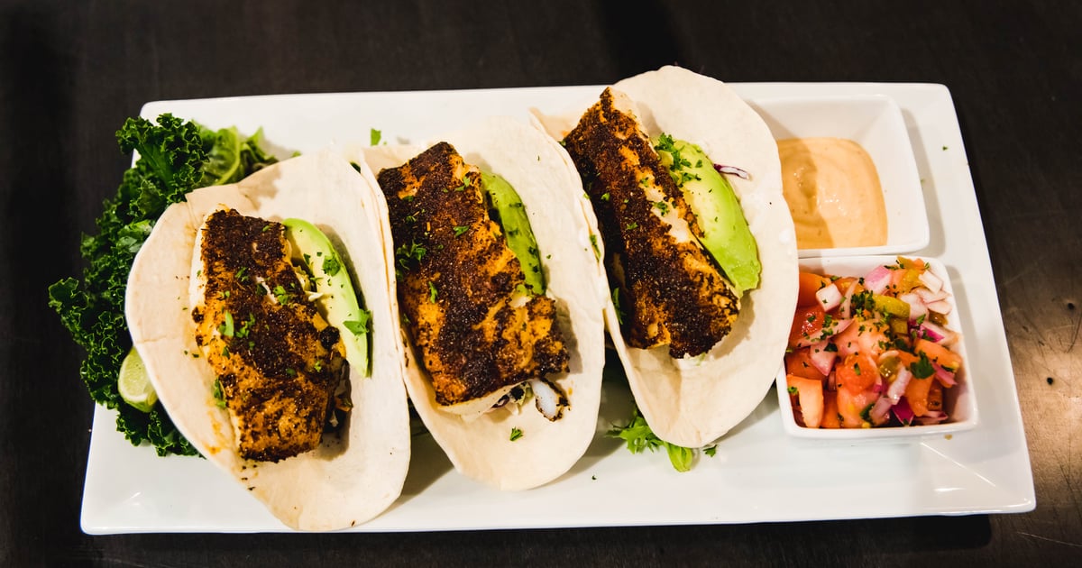 Blackened Or Fried Haddock Tacos Dinner Menu Salt Water Grille Restaurant In Gloucester Ma