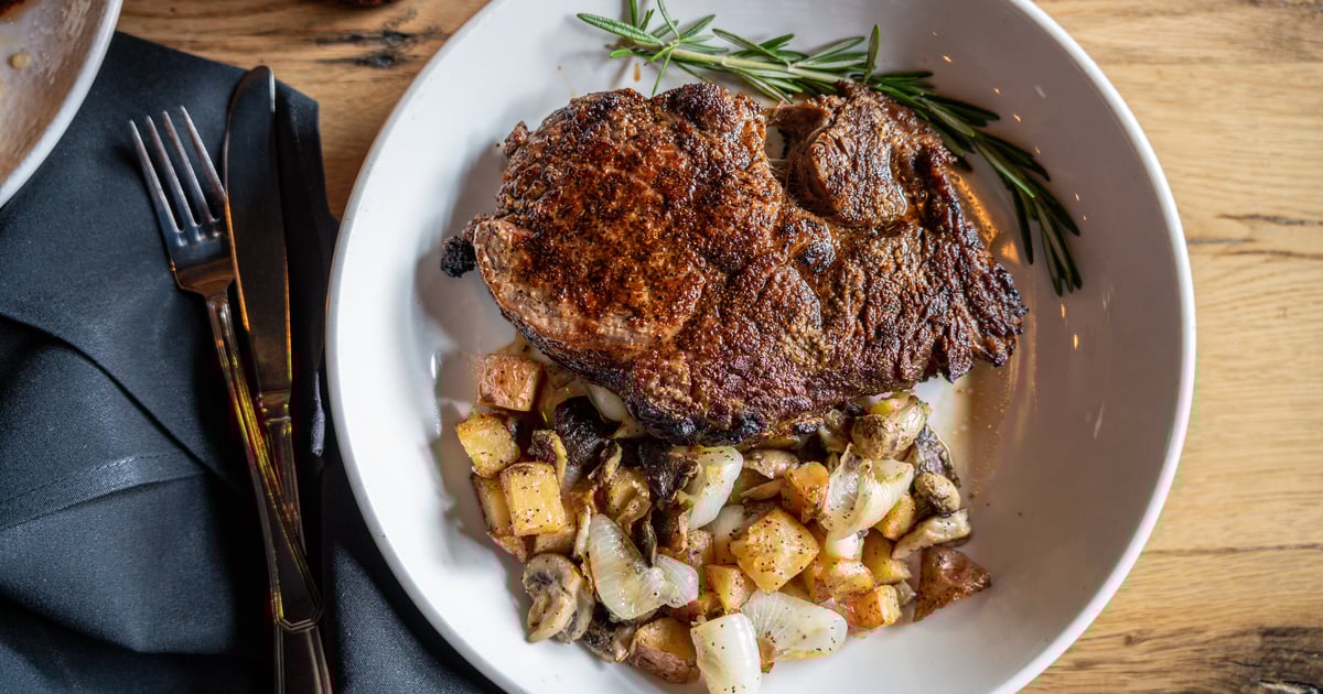 Medium Rare Pan Cooked Ribeye Steak Recipe Stainless Steel