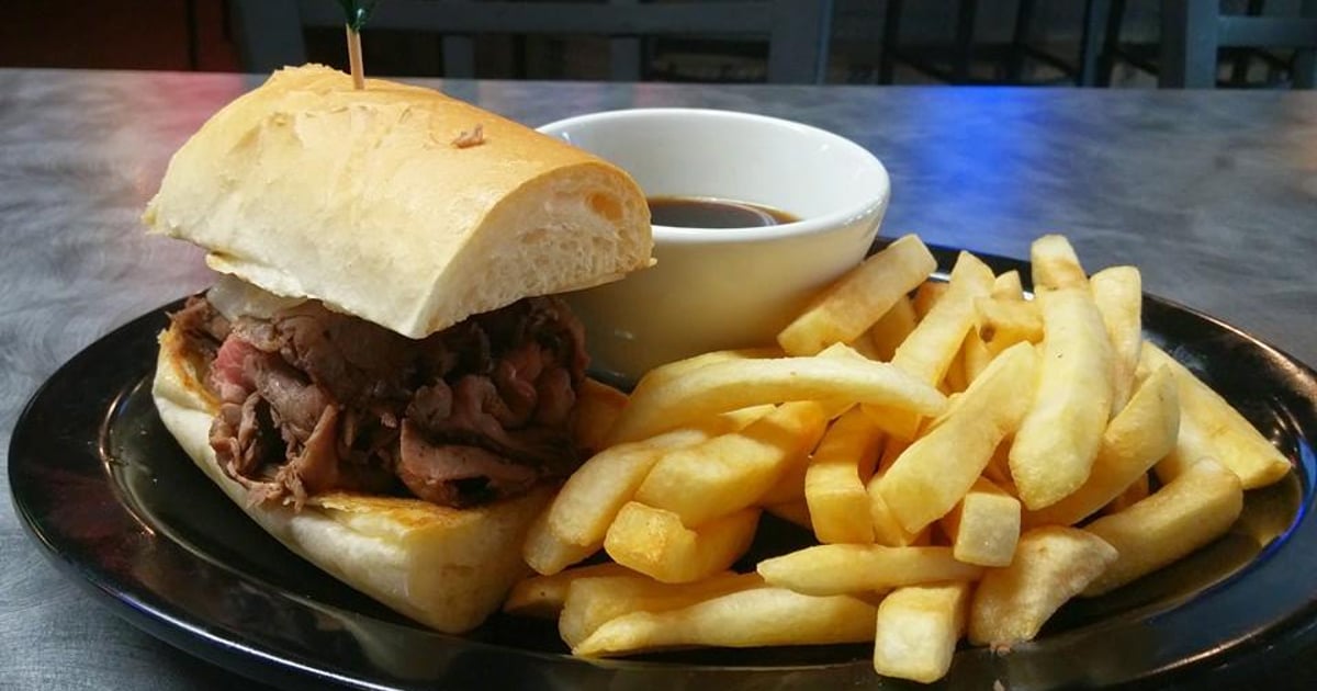Smoked French Dip Burger & Sandwiches Odis 12 Sports Bar & Grille