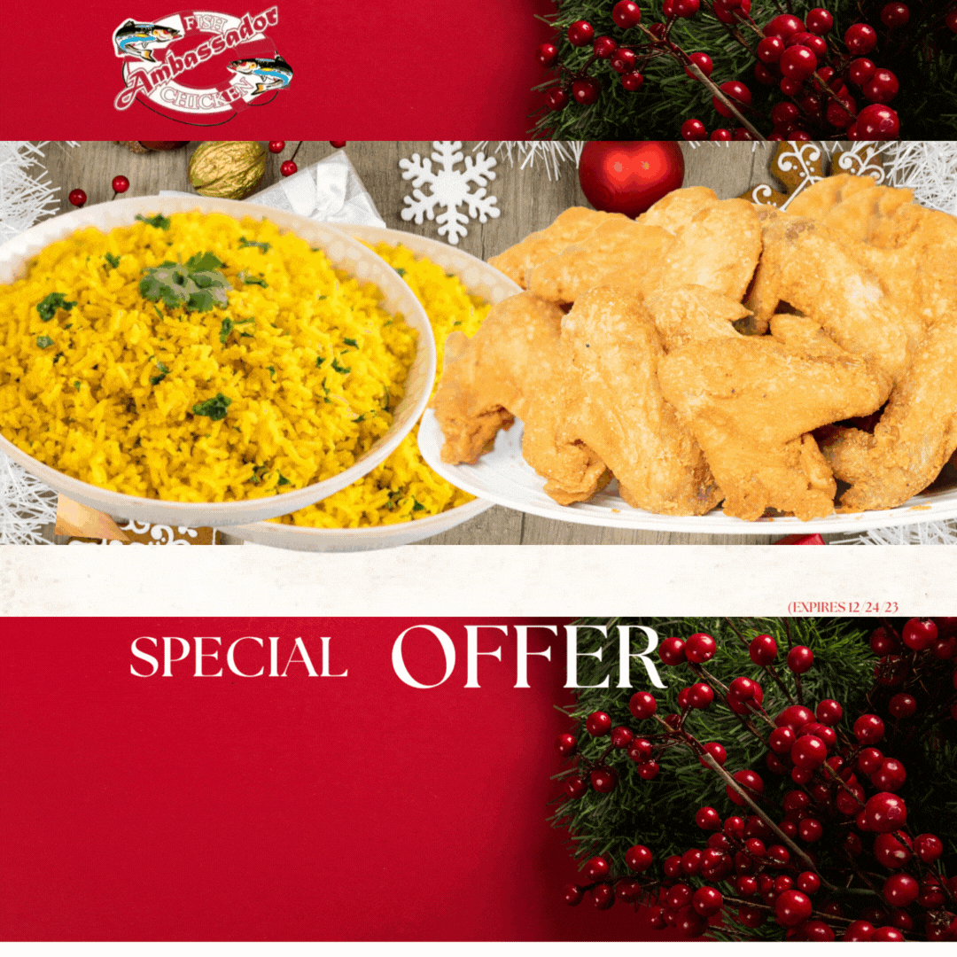 Holiday 100Wing Dinner Bundle Holiday Menu Ambassador Fish and