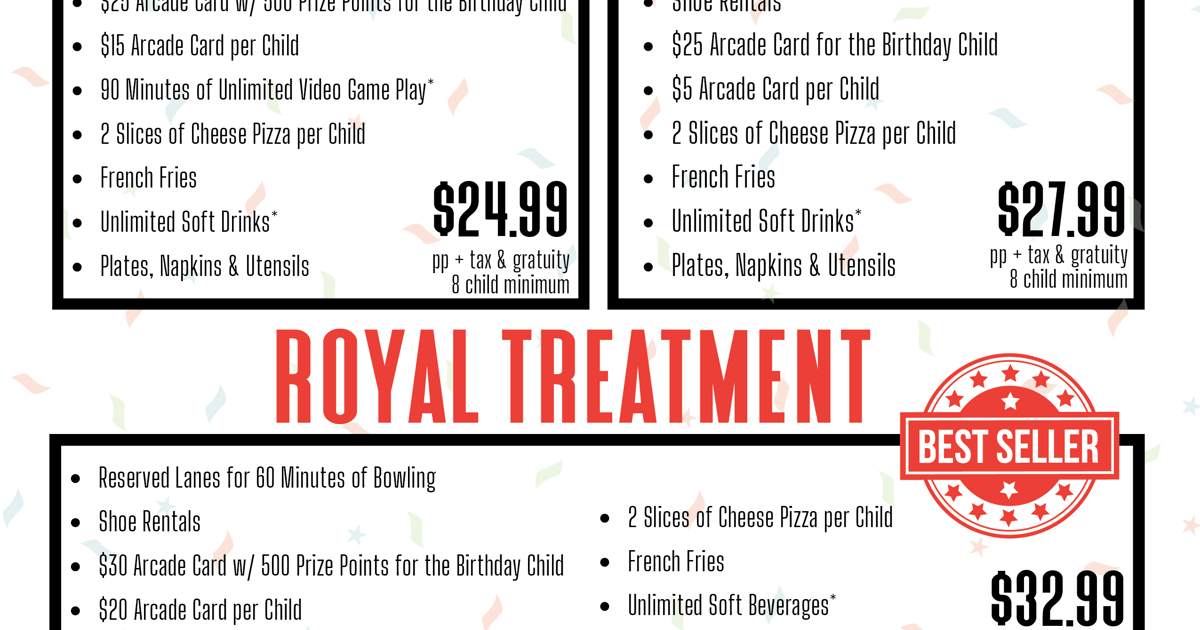 Hadley Birthday Packages Happy Birthday Packages PiNZ Bowl