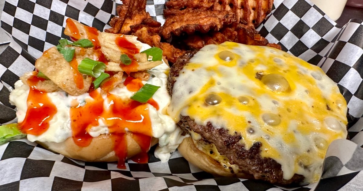 Crab Rangoon Burger Handhelds Copps Pizza Company Family Style