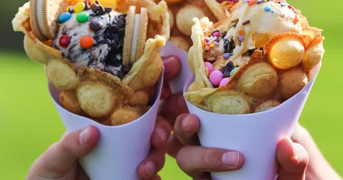 Bubble waffle ice cream Desserts & Beverages Settler's Family