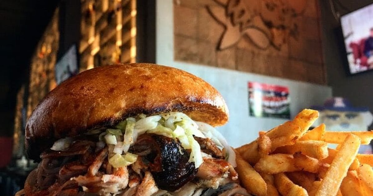 Pulled Pork Sandwich & Fries Social Hour Brother John's Beer