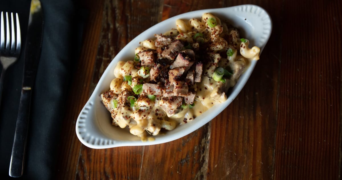 Smoked Beef Brisket Mac & Cheese ALL DAY Menu Brother John's Beer