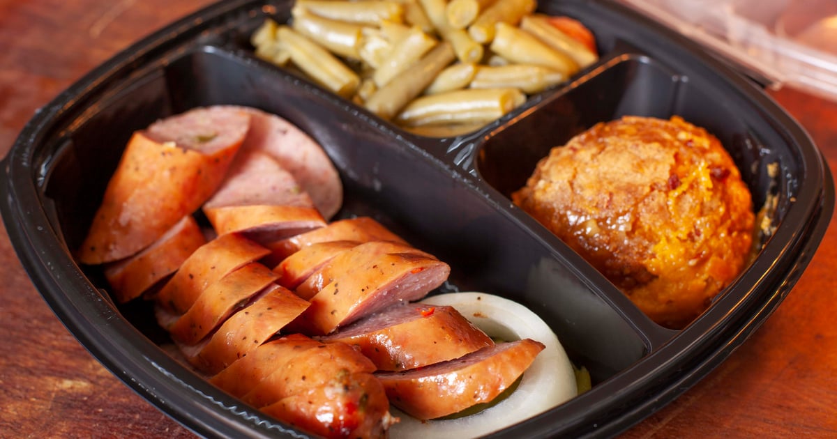 Sausage Plate Curbside Menu The Big Bib BBQ Barbecue Restaurant in TX