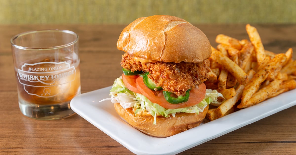 Spicy Chicken Sandwich - Food - Blazing Onion Burger Co. - American ...