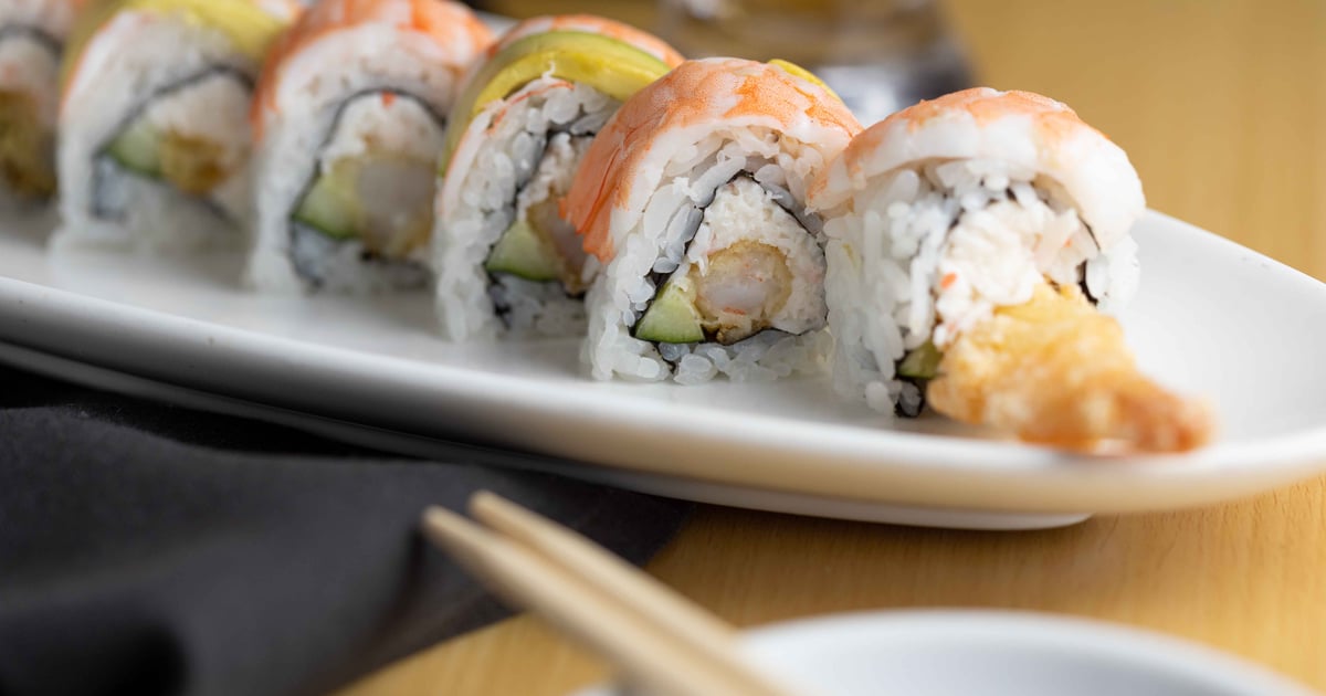 Double Shrimp Roll Sushi OSabi Japanese Restaurant Japanese