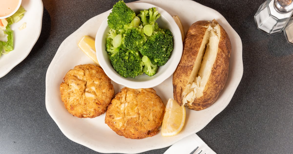 Baked Crab Cakes Easter Menu Baker's Restaurant Family Style