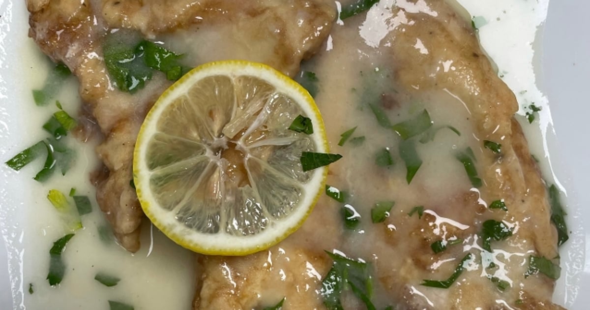 Veal Francese Chicken, Steak, & Veal Rocco's of Roc Beach Italian