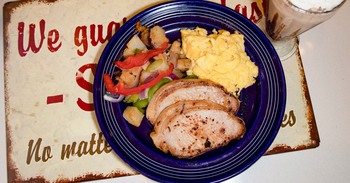 Pork Chop and Eggs Breakfast JT's Diner American Restaurant in