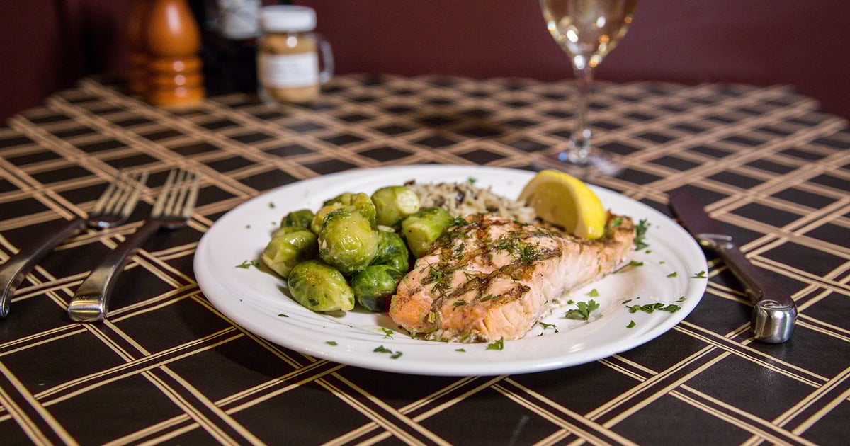 Grilled Norwegian Salmon Lunch D & R Depot Restaurant Diner in Le Roy, NY