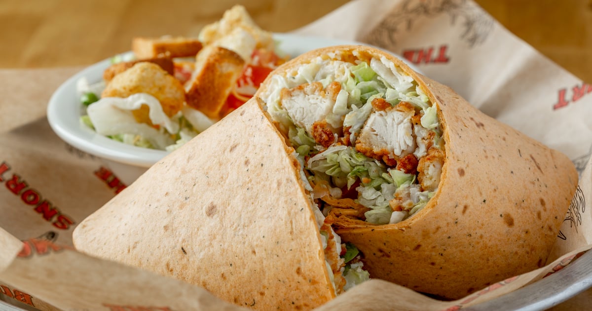 Crispy Chicken Wrap Main Menu Buck Snort American Restaurant in IA