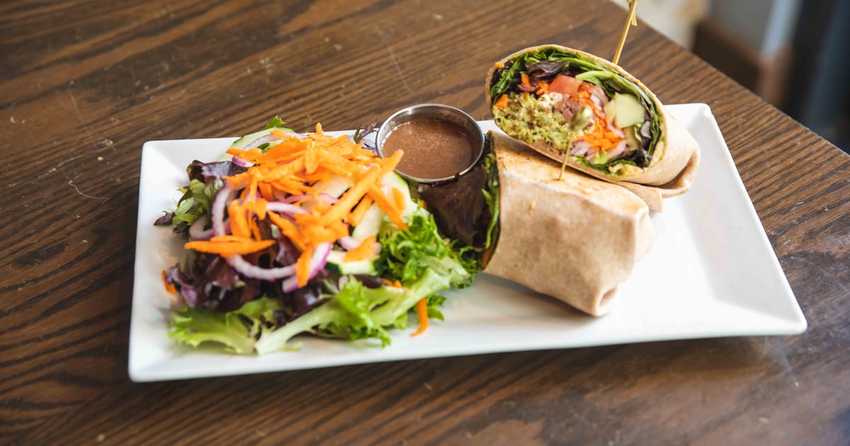 Mediterranean Falafel Wrap Lunch Cafe Luna American Restaurant in Cambridge, MA