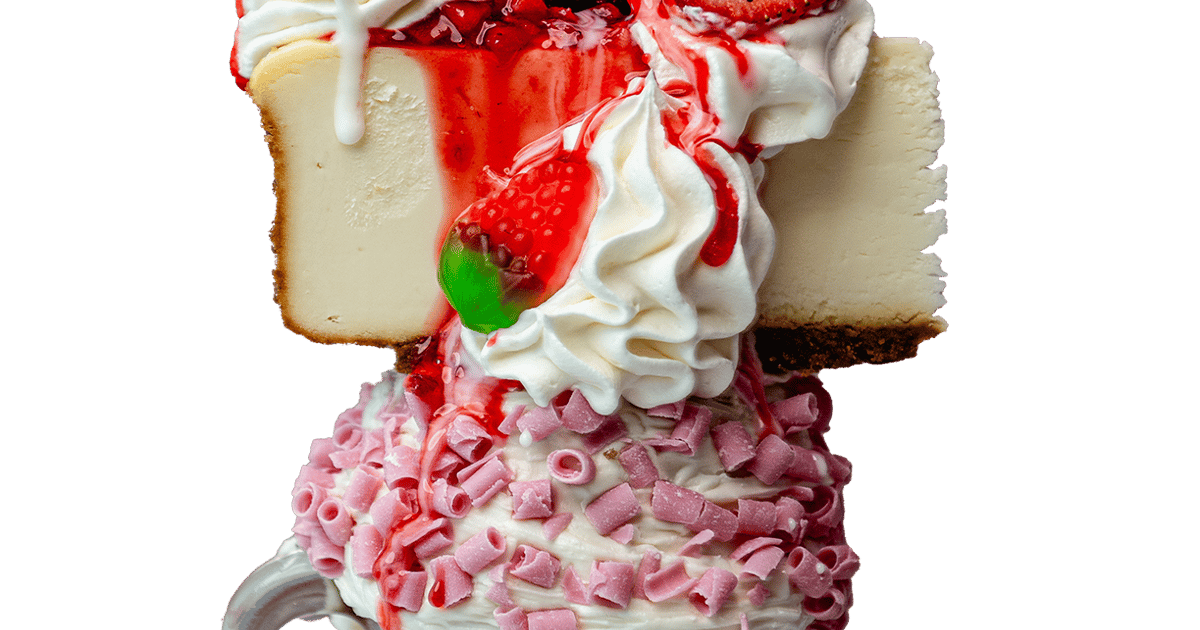 Strawberry Cheesecake Overload - Shakes & Sundaes - Sugar Strawberry Cheesecake Overload - Shakes & Sundaes - Sugar