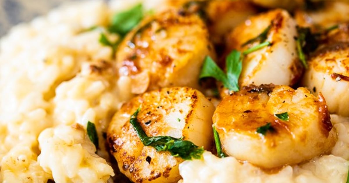 Scallop Prawn Risotto Tomato Thyme Italian Restaurant In San Jose Ca