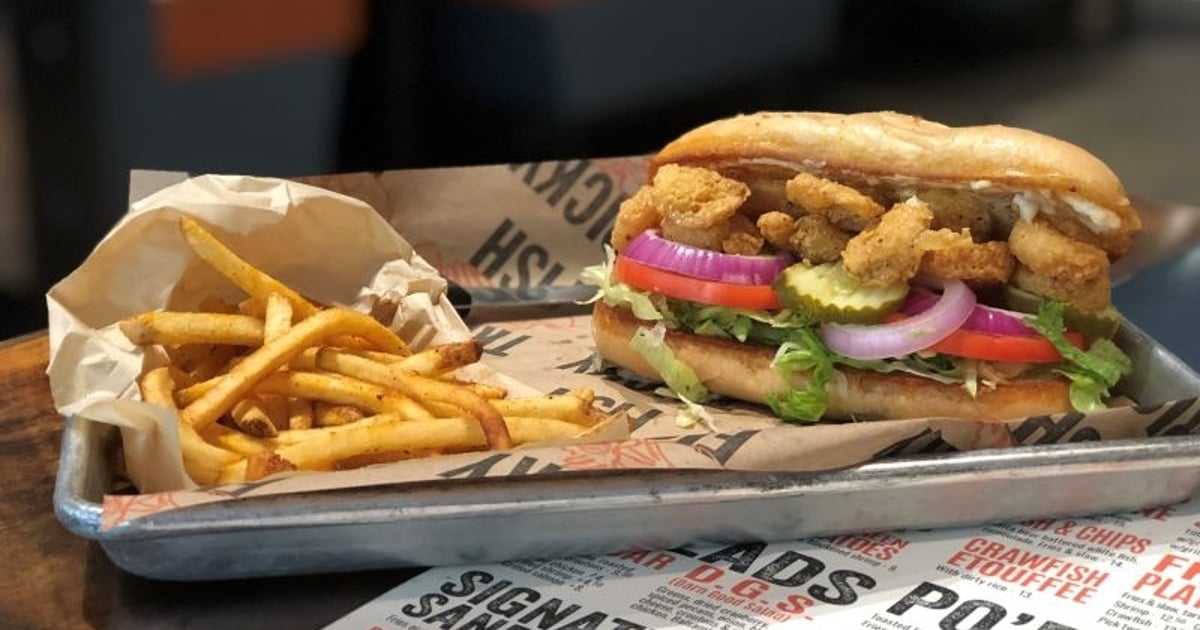 Tricky Fish Logo Fried Shrimp Po'Boy - Tricky Fish