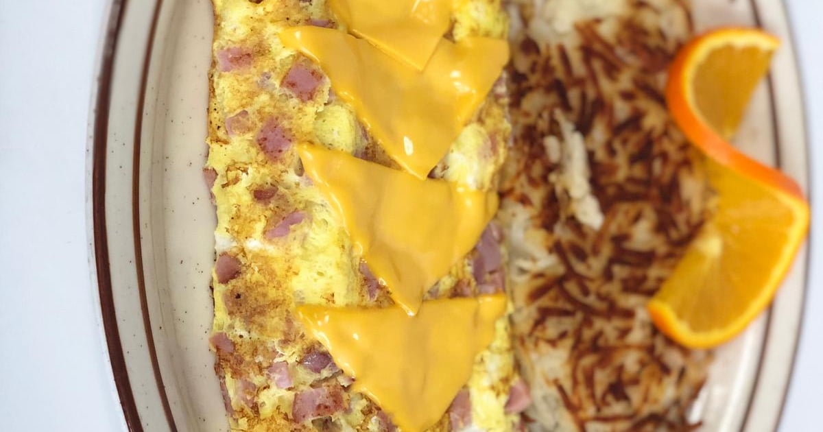 Ham and Cheese Omelette Breakfast Tam's Burgers Burger Joint in