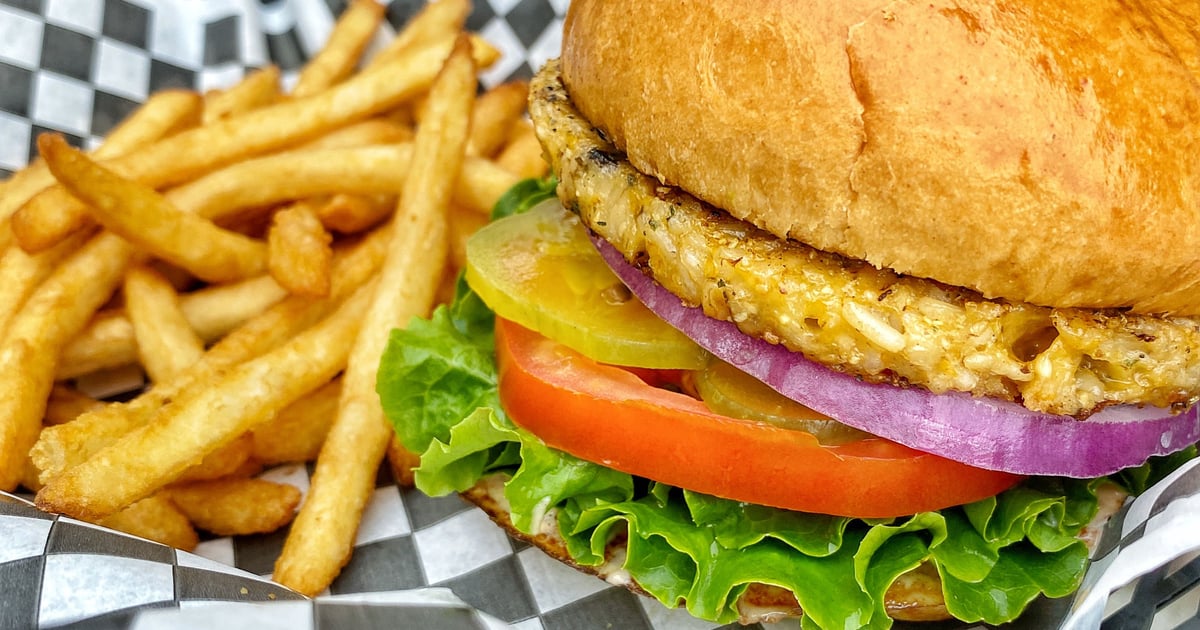 Veggie Burger Combo Menu Grinderz American Restaurant in