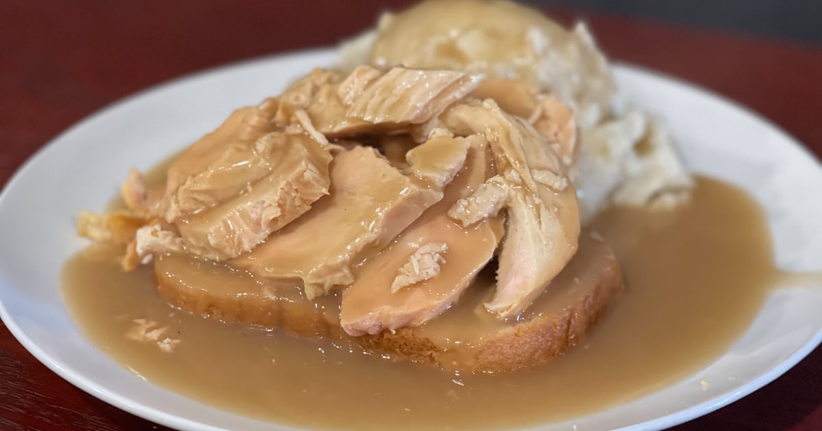 Open Faced Hot Turkey Lunch & Dinner Menu Potters Farm to Fork Restaurant & Bar in Port