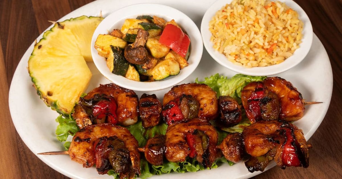 Hawaiian Style BBQed Shrimp Kabob Dinner Rib Company Barbecue