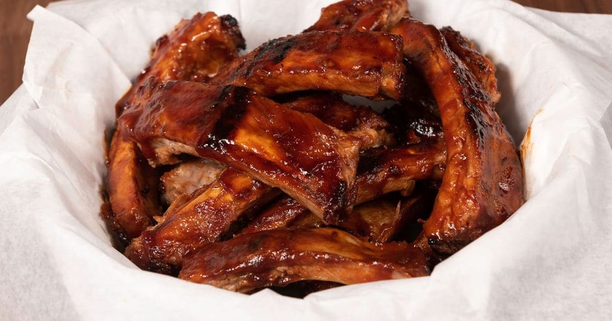 Basket of Baby Back Ribs Dinner Rib Company Barbecue Restaurant in CA