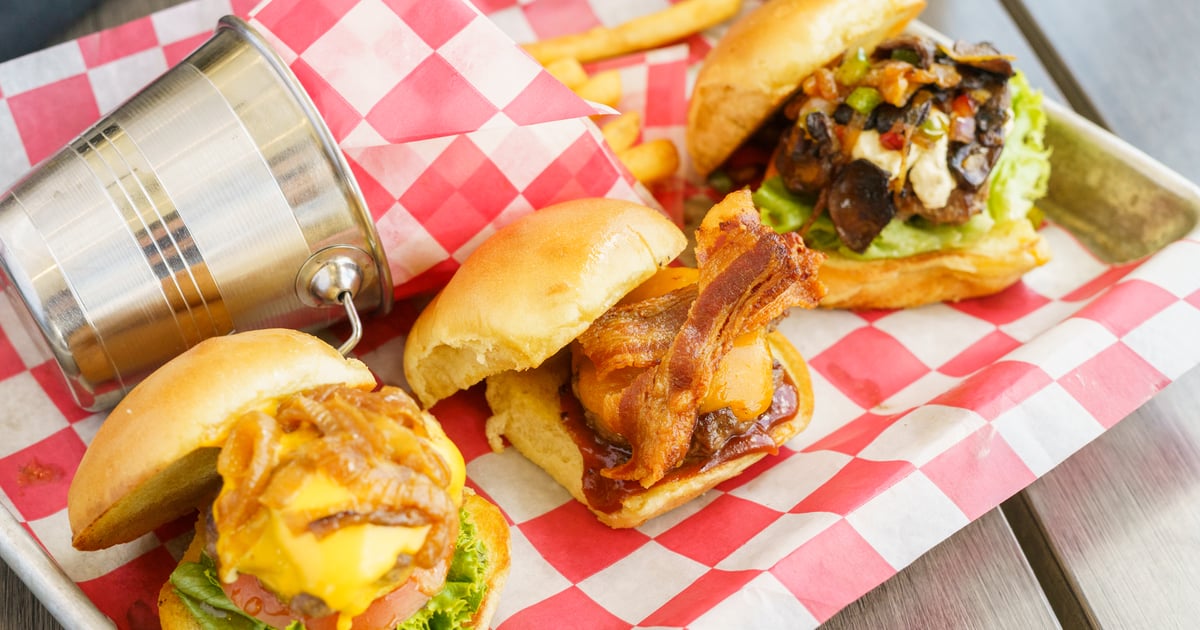 Slider Trio Lunch & Dinner Menu Burger Theory Grill + Bar Bar