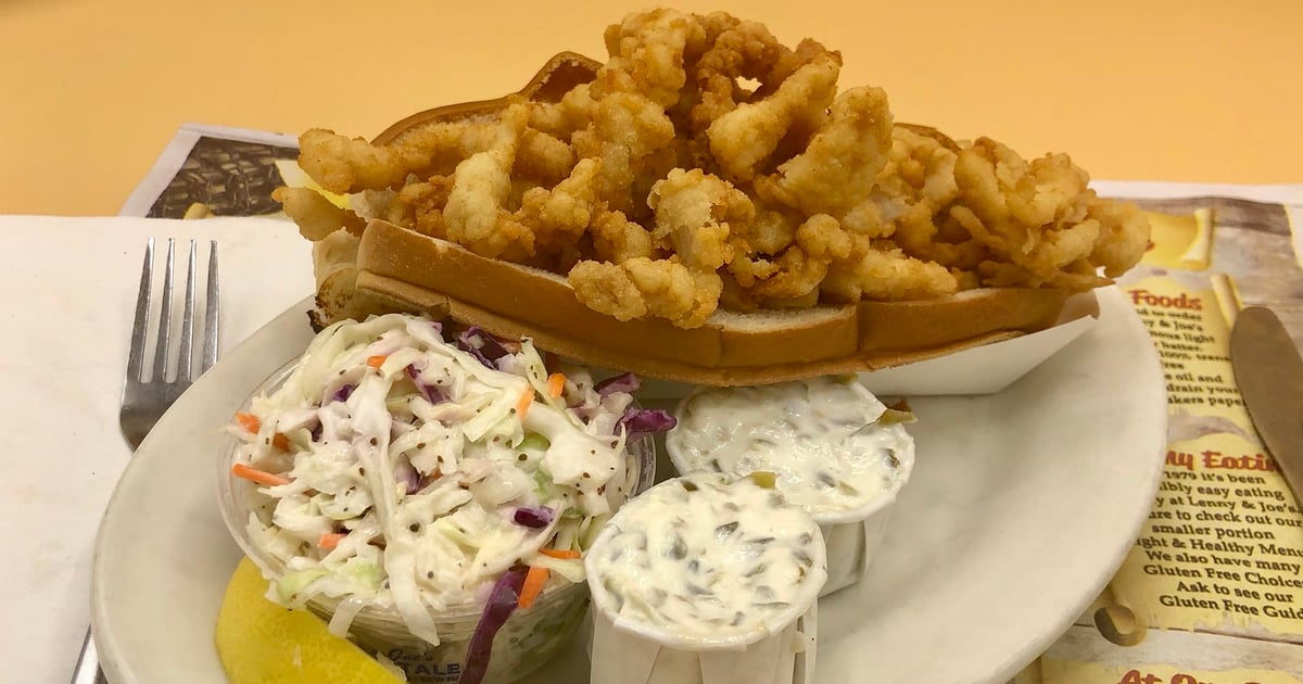 Fresh Fried Clam Strips Roll Menu Lenny & Joe's Seafood