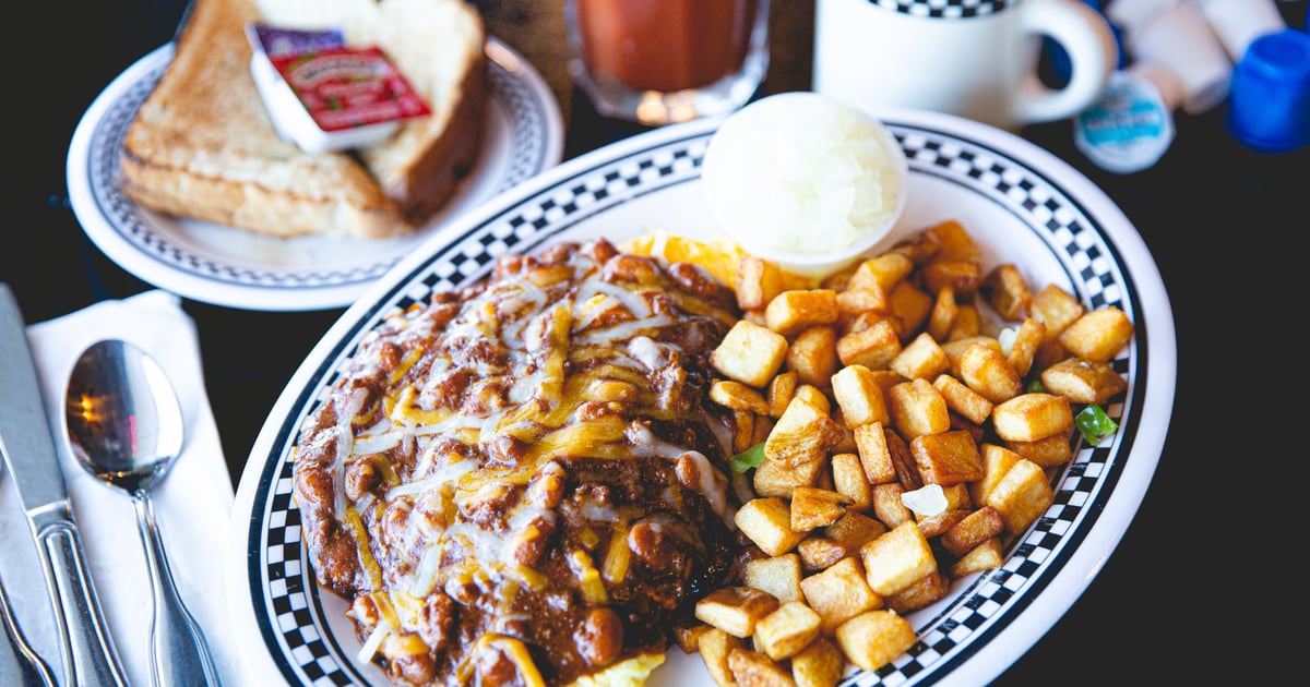 Chili and Cheese Breakfast Hungry Dawg's Diner Bar & Grill in