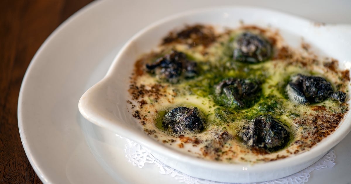 Escargots Beurre Maître D'hôtel Menu Café Rabelais French Restaurant in Houston, TX