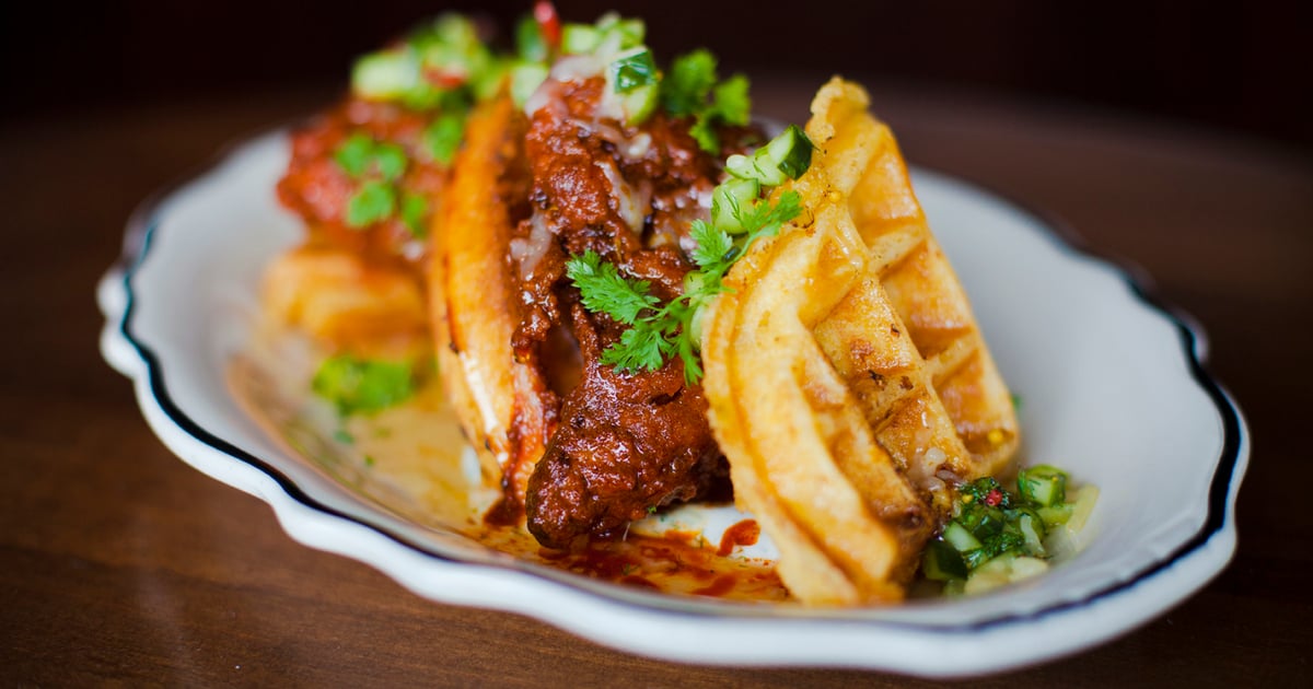 Chicken & Waffles Brunch The Ravenous Pig Gastropub in Winter