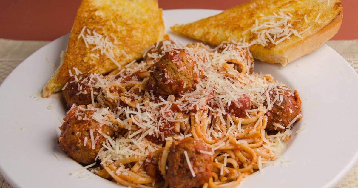 Linguine + Meatballs Breakfast, Lunch & Dinner Lulu's Restaurant