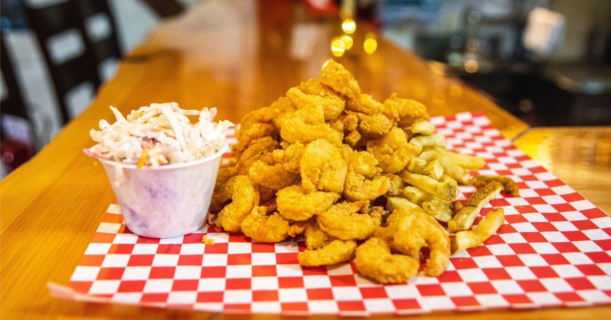 1/2 Pound Shrimp Basket Menu Lobster Cooker and Pub Seafood