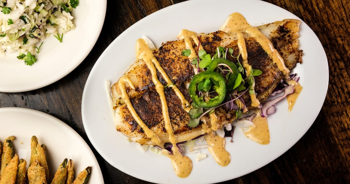 Blackened Catfish Platter Food Menu Six Feet Under Pub and Fish