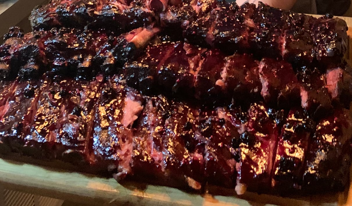 blueberry glazed bacon bones