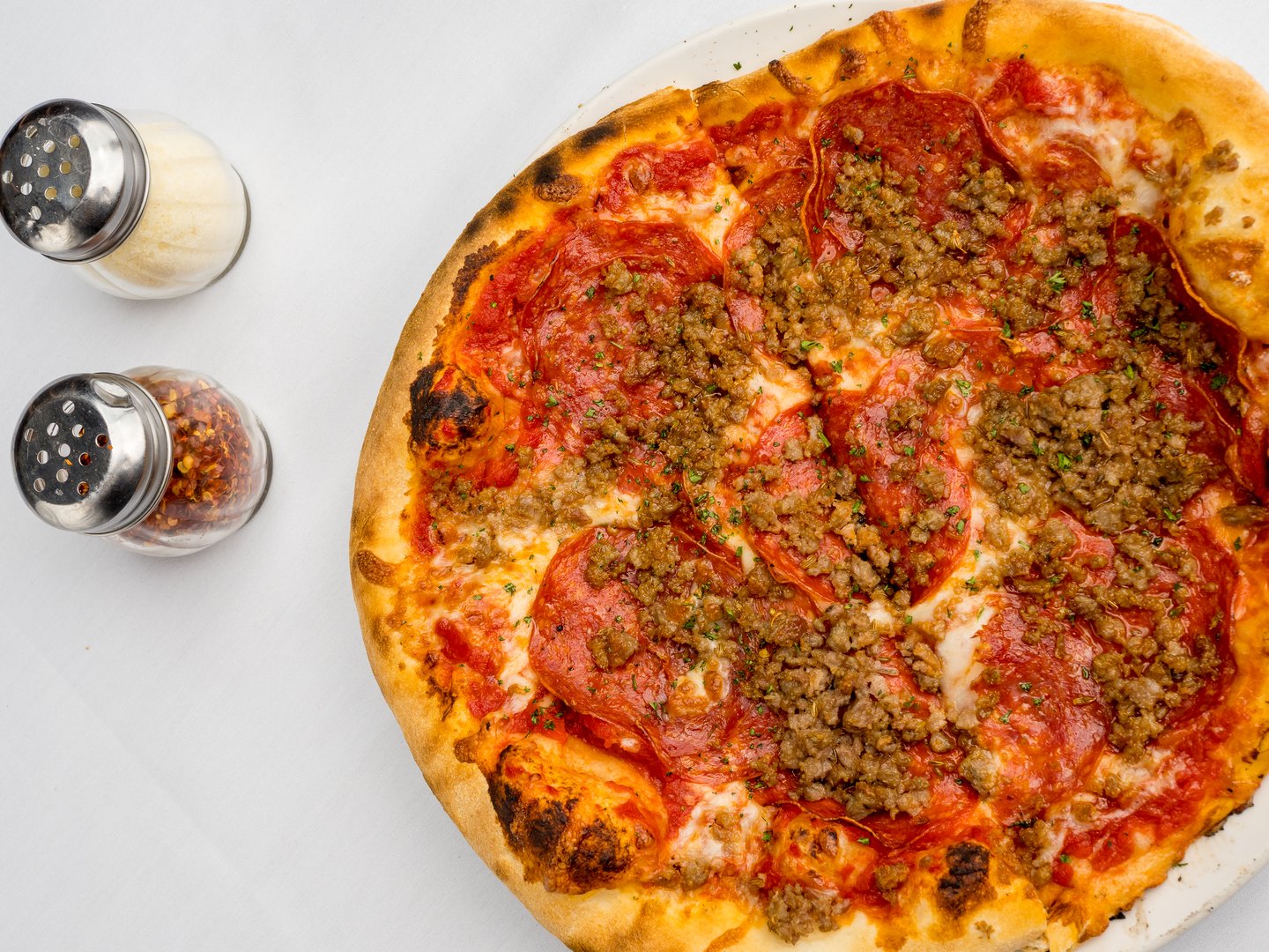 pizza with meat
