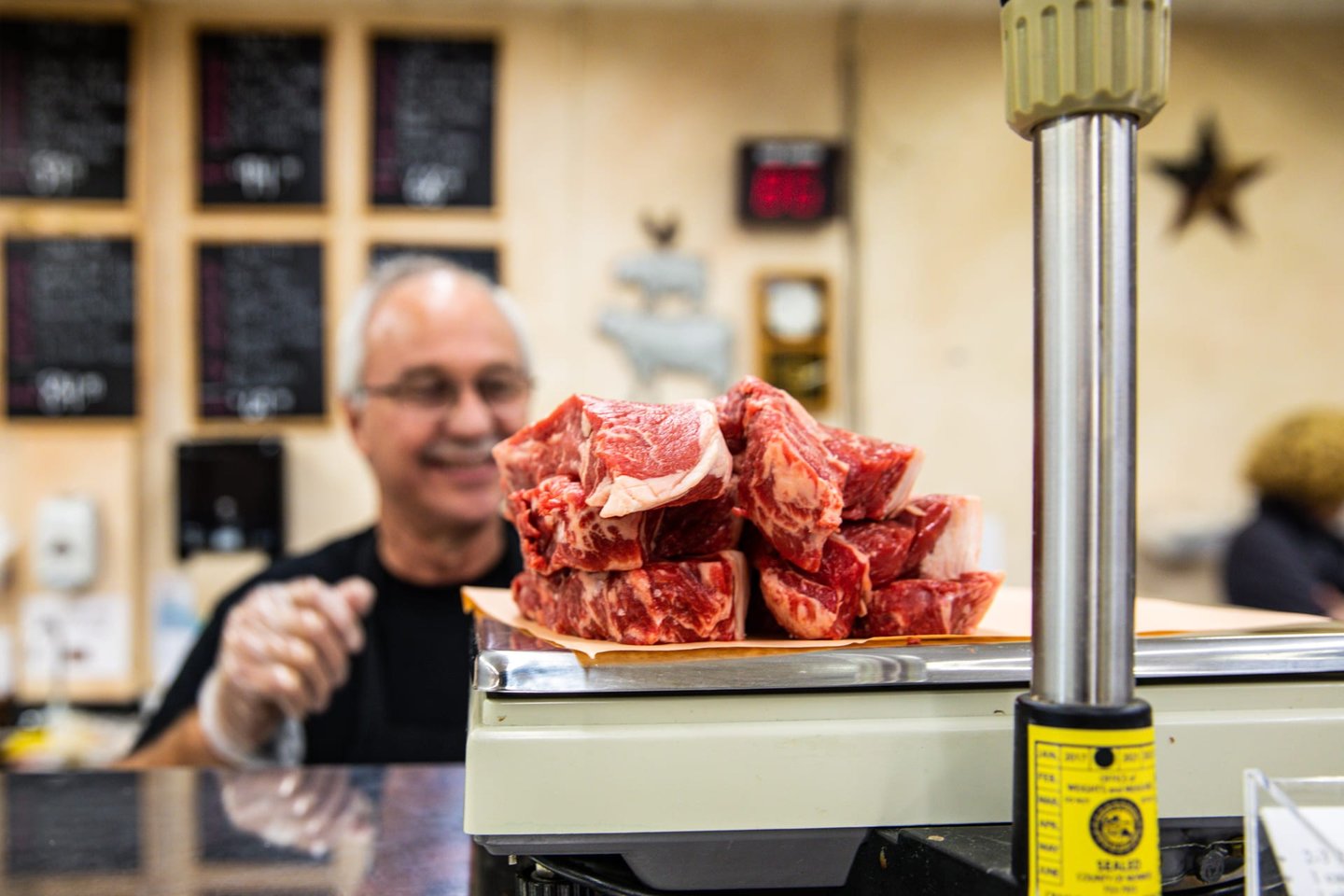 weighing meats