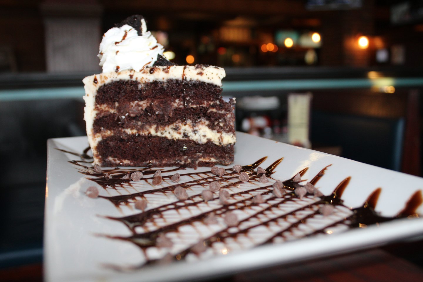 Chocolate Layer Cake with Oreo Cheese Cake Filling