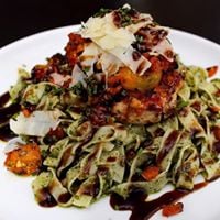 Bruschetta Chicken Over Fresh Pesto Pasta