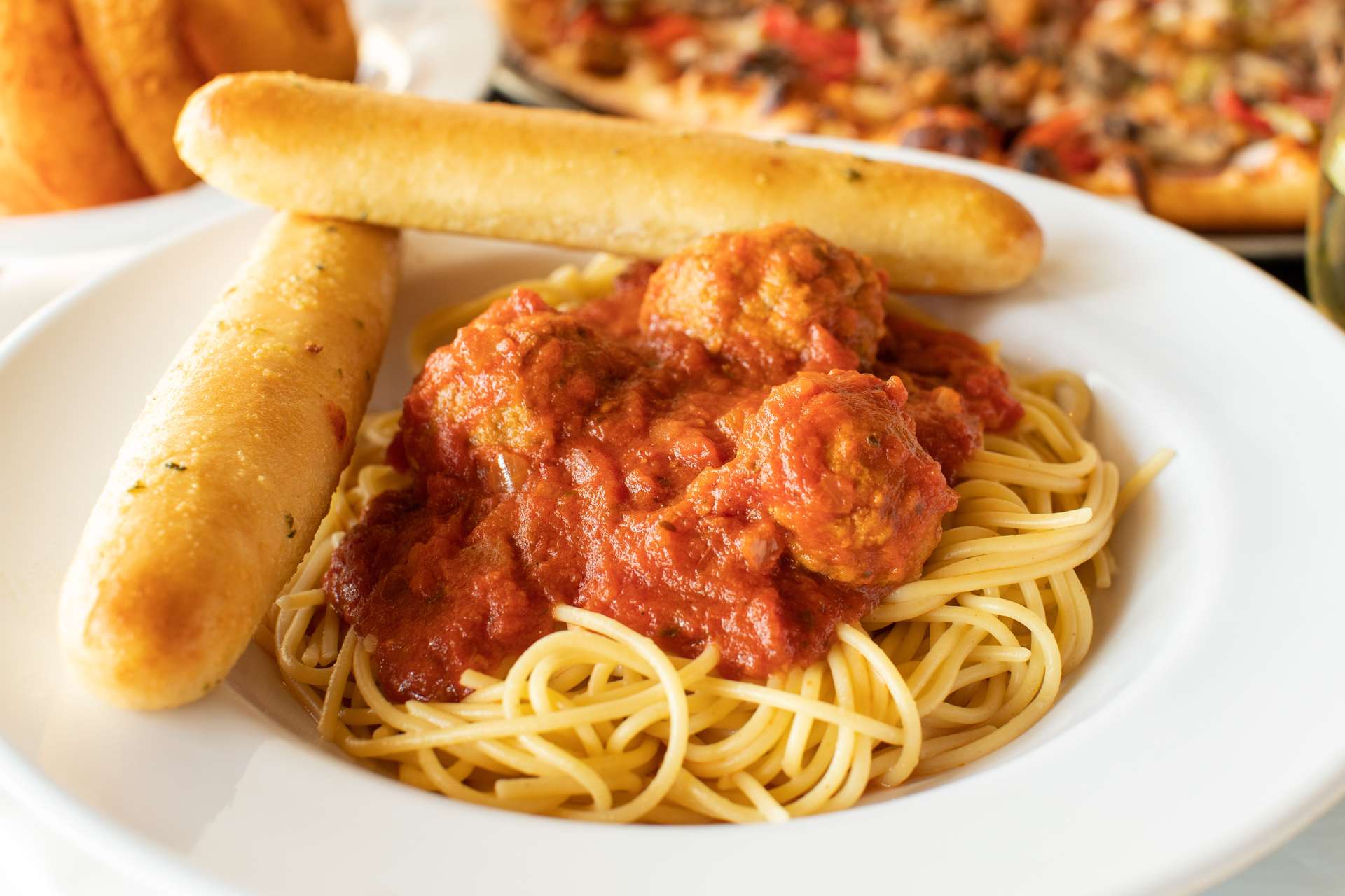 Order Spaghetti and Meatballs food online from Luigis Pizzeria store, Houston on bringmethat.com