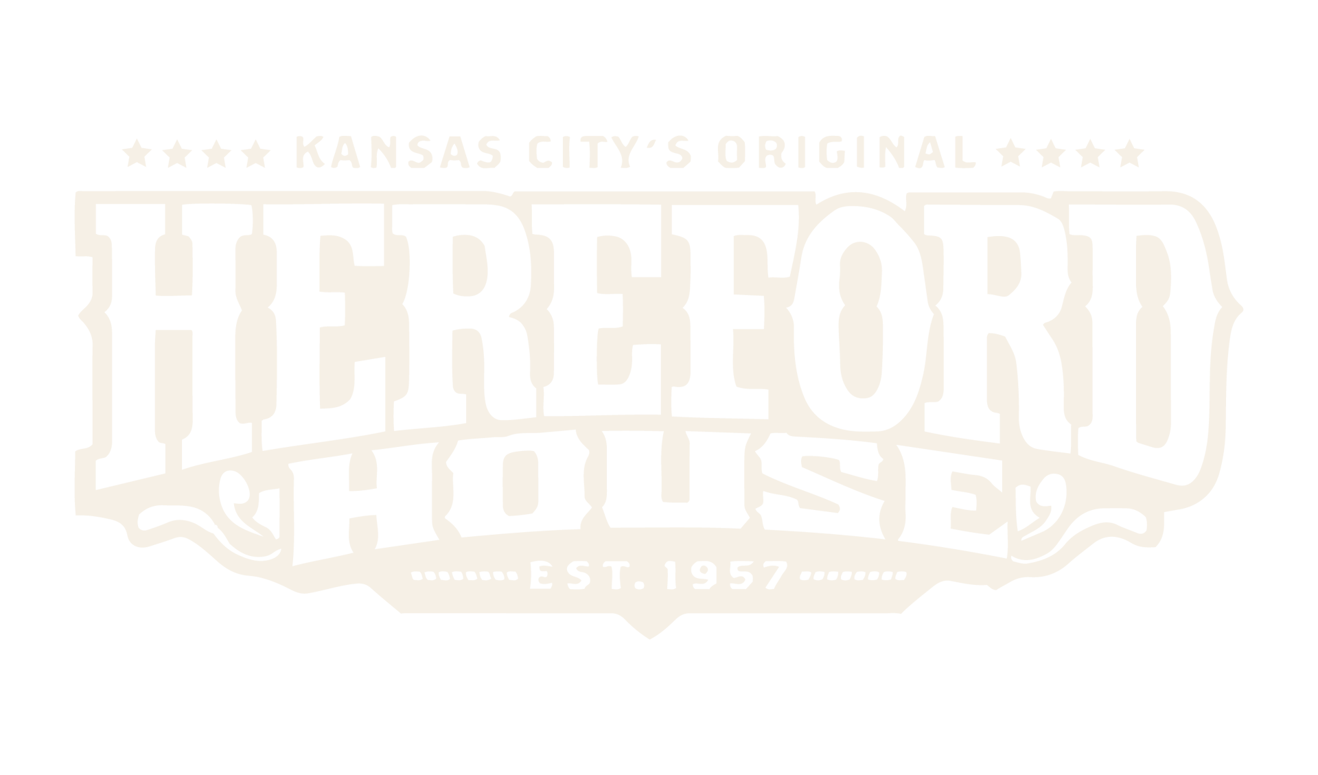 Hereford House Logo in a cream colored outline