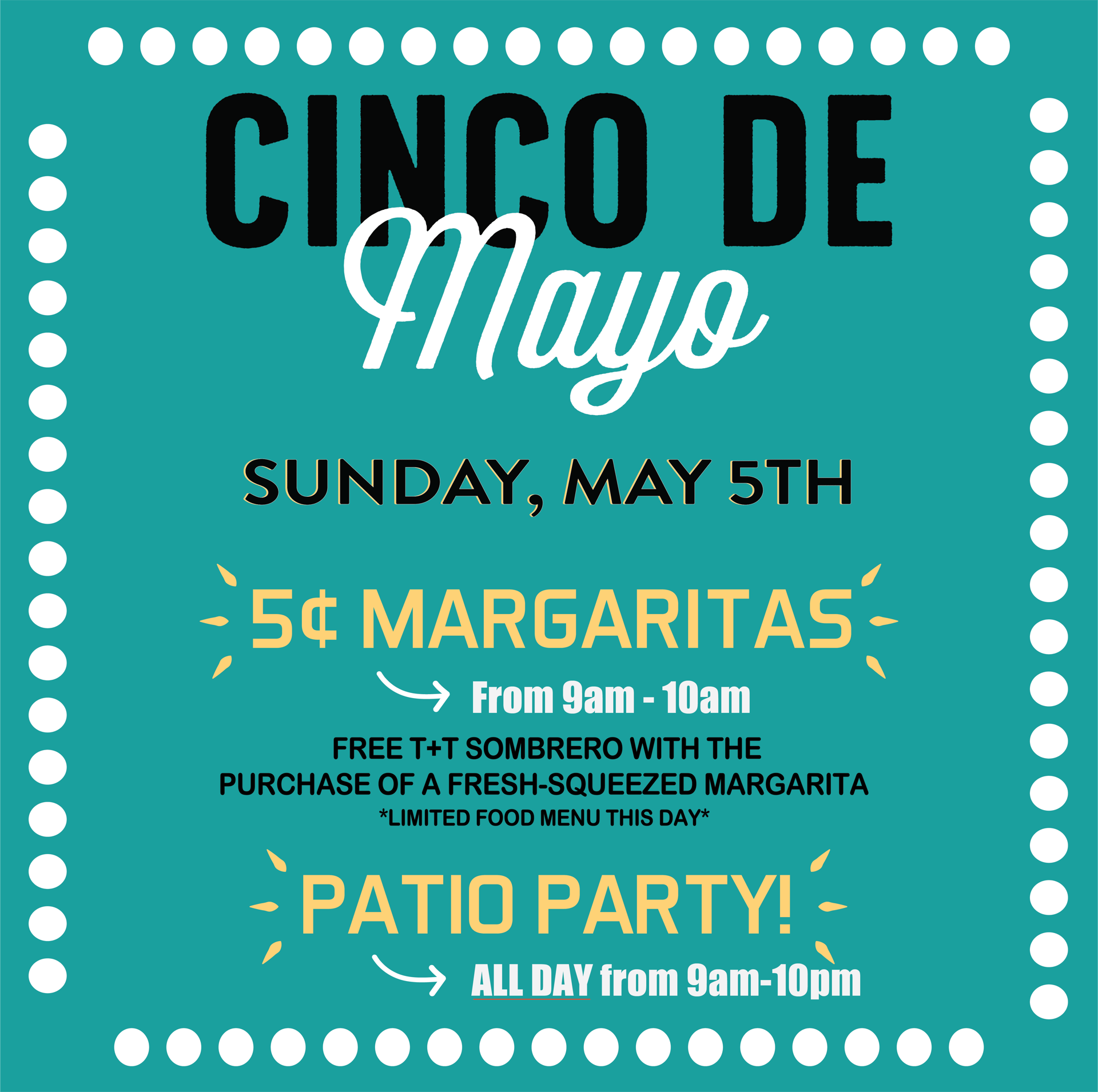 Cinco de Mayo Celebration! Tequila & Taco Restaurant in Alexandria, VA