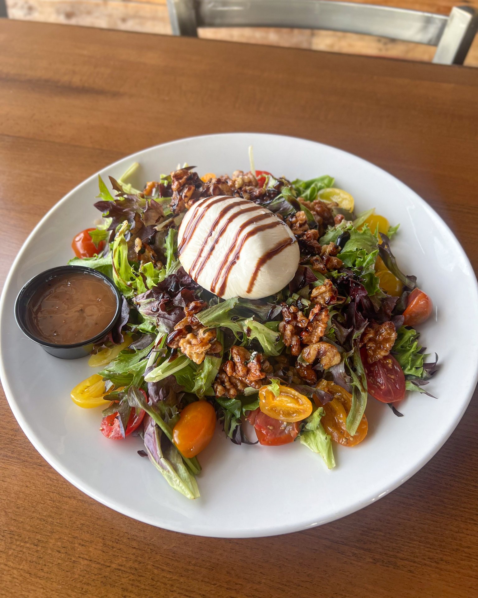 Burrata Salad recipe served on a plate, by Vice Restaurant Burrata Salad recipe served on a plate, by Vice Restaurant