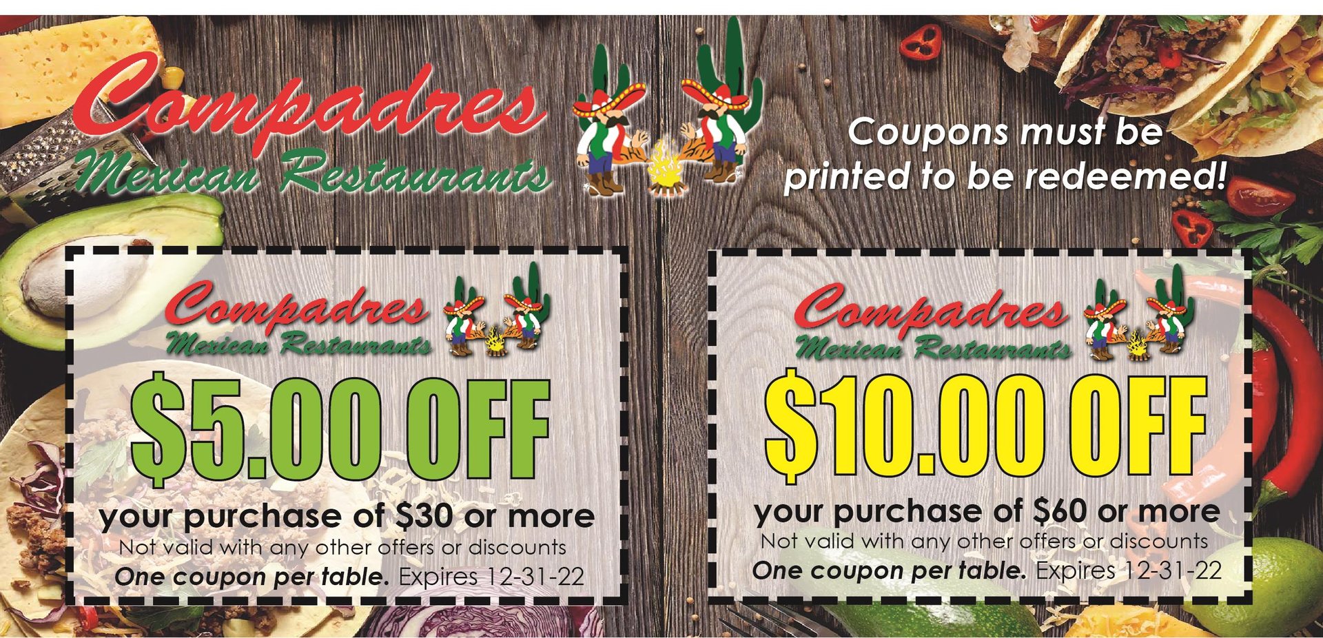 Discounted Mexican food deals
