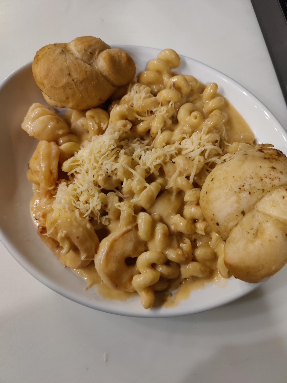 Seafood Mac recipe served on a plate, by Caribbean Jack's Seafood Mac recipe served on a plate, by Caribbean Jack's