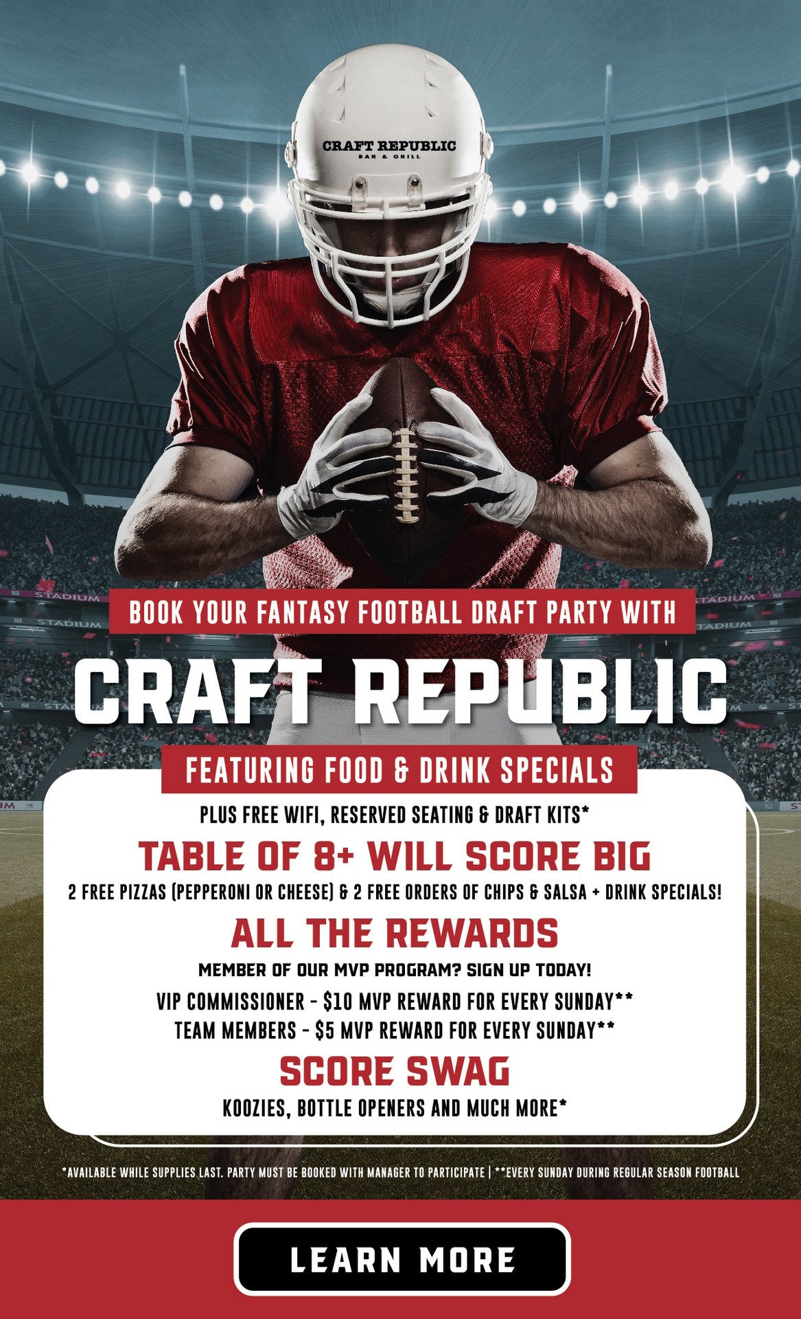 Fantasy Football Draft Parties - Craft Republic - Bar & Grill in