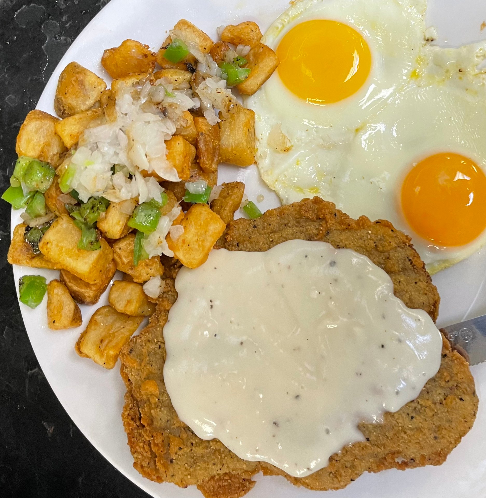 Meat Chicken Fried Steak Seasoning Chicken Fried Steak Egg Breakfast